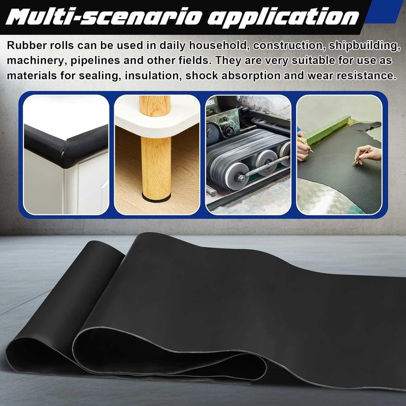Innconee 1 Pcs Neoprene Rubber Sheets Strip Roll 1/16 Inch /40" W x 60" L Long Wear Resistant Gasket Strip for DIY Gaskets, Mats, Seals, Crafts, Flooring, Black - Image 5